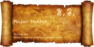 Major Hektor névjegykártya